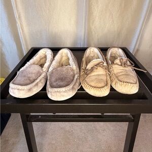 UGG Women's (2 pairs) Beige Suede Moccasins